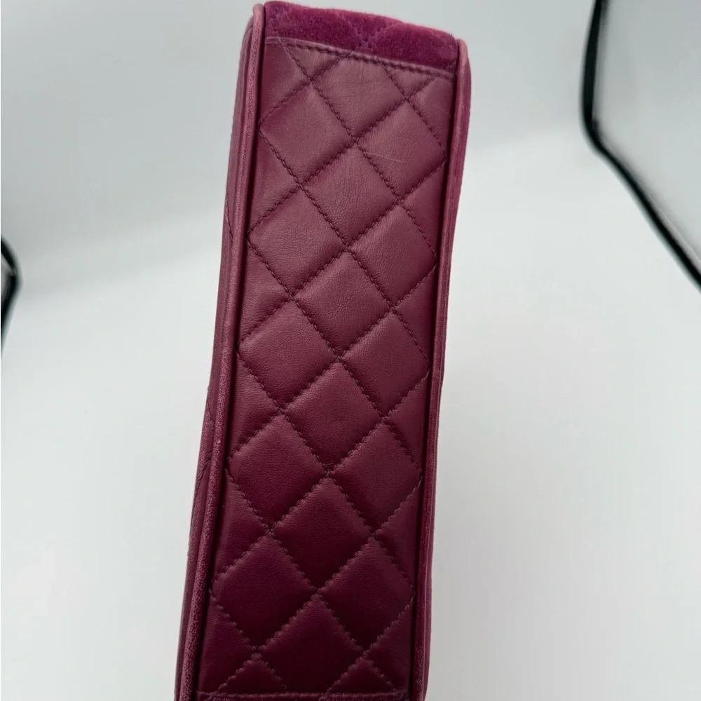 Chanel Fuchsia Suede Chain Shoulder Bag - Picture 5 of 11